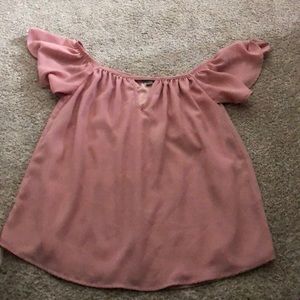 Blush off the shoulder top.